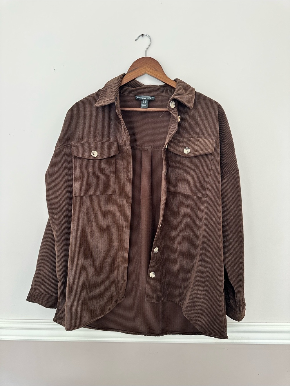 Streetwear Society Brown Corduroy Shirt Jacket